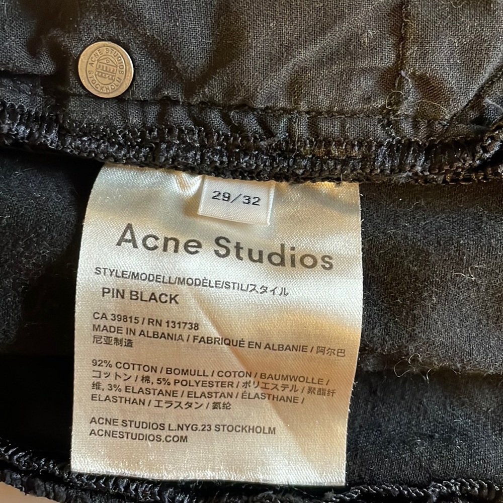 Acne Pin jeans | Black | Size: 29 x 32 (runs on the small side)
